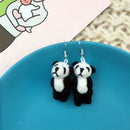 Girl Drop Ear Stud Plush Fashion Cartoon Animal Earrings Bear Panda Ear Clip