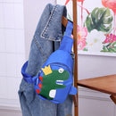 Kids Chest Bag Cute Fanny Cartoon Cross-body Money Pouch (Blue Dinosaur)