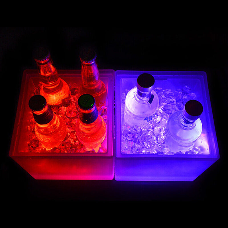 Luminous Portable Champagne Wine Bucket Double Layer Beer Barrel Bar Ice Buckets