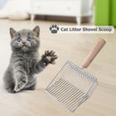 Cat Litter Shovel Wooden Handle Pet Toilet Cleaning Poop Scooper (Metal) Newly