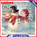 11CT Full Embroidery Christmas Snowman Cotton Print Cross Stitch Home Decoration