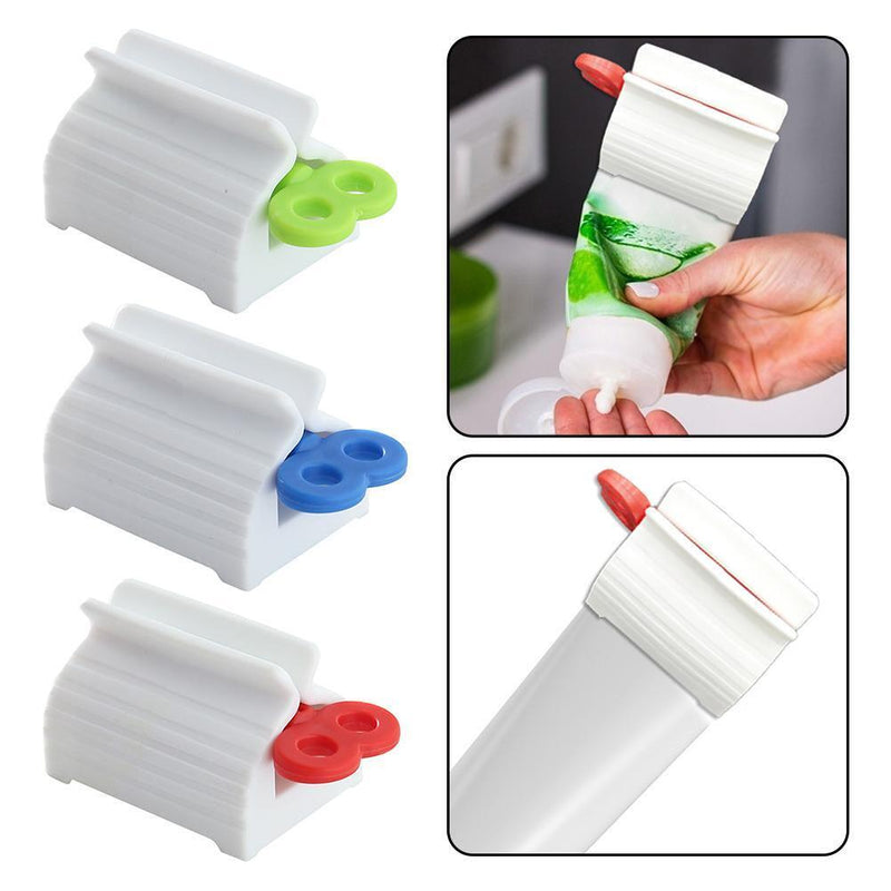 Plastic Facial Cleanser Clips Toothpaste Squeezer for Hair Dye Cosmetics (Red)