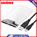 Clear 2.5"" Hard Disk Mobile Case Type-C to SATA HDD SSD External Enclosure
