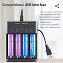 4 Slots Smart Charger Power Rechargeable Battery for Lithium 1.2V Ni-MH/Ni-Cd
