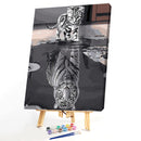 Painting By Numbers DIY Reflection Kit Hand Painted Canvas Oil Art Picture Craft