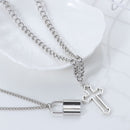 Jewelry Long Chain Punk Choker Hollow Cross Pendant PadLock Pendant Necklace