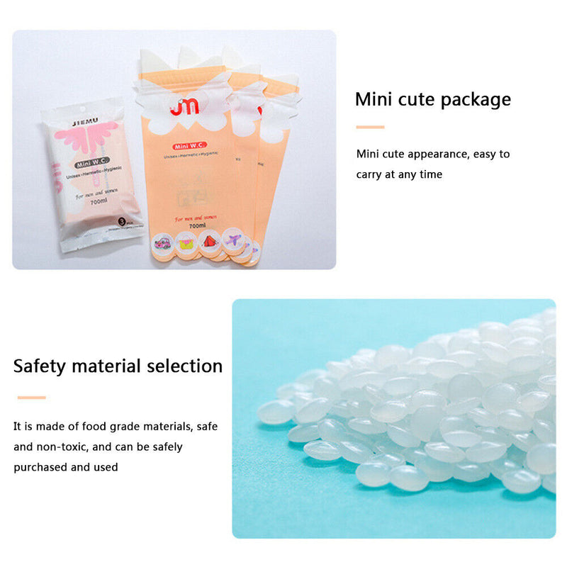 3pcs Disposable Urinal Travel Traffic Jam Emergency Pee Vomit Bags (Pink) Newly