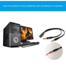 Headphone Splitter Audio Cable 3.5mm Female to 2 Male Adapter Aux Wire Cord