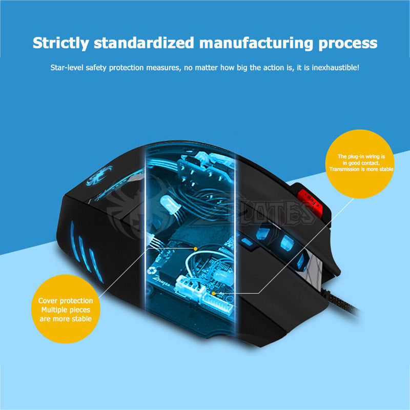 Zelotes C-12 12 Programmable Buttons Wired 4 Gears 4000DPI Optical Gaming Mouse