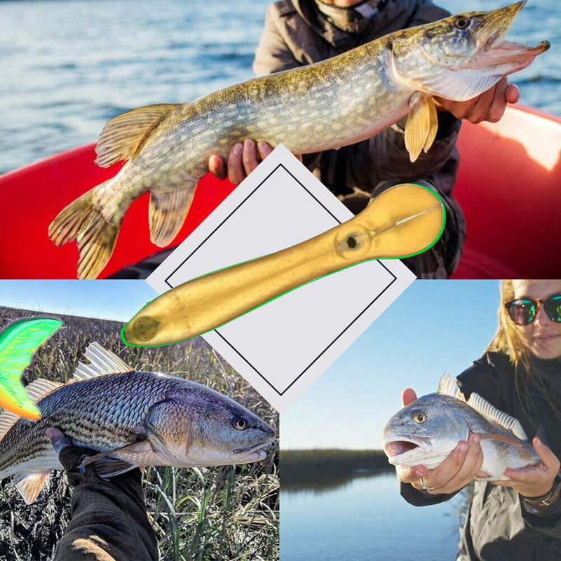 Silicone Bait Fishing Bass Pike Lure Artificial Pesca Tackle (Black Yellow)