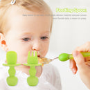 Baby Silicone Training Feeding Spoon Toddlers BPA-free Tableware (Green) Newly
