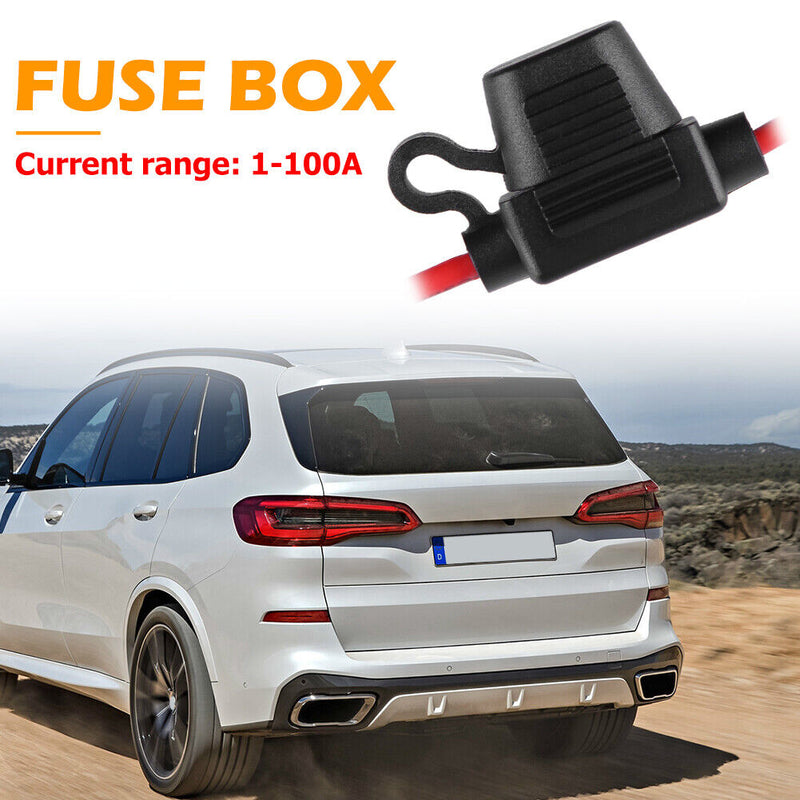 Mini In-Line Car Blade Fuse Holder 0.5ft 18AWG Wire with Waterproof Cover Newly