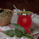 Double Wall Gourd Tea Cup 8oz Stainless Steel Yerba Mate Tea Cup (Red) Newly