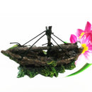 Aquarium Ornament   Sailing Boat Sunk Ship Destroyer Fish Tank Cave Decor Newly