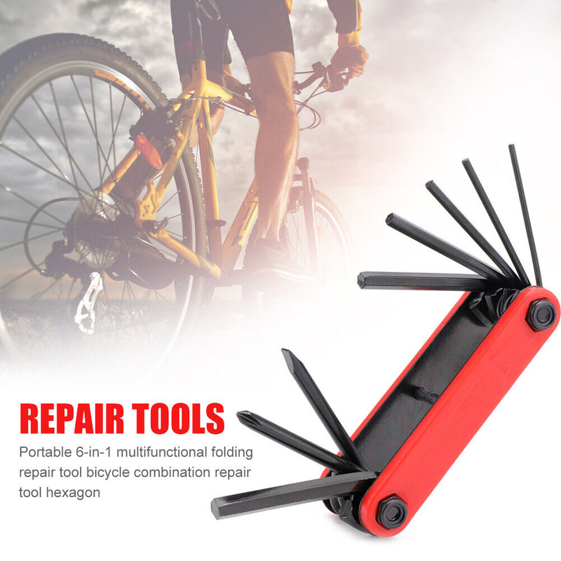 6 in 1 Mountain Bike Repair Tool Portable Screwdriver Allen Key Hex Wrench Newly