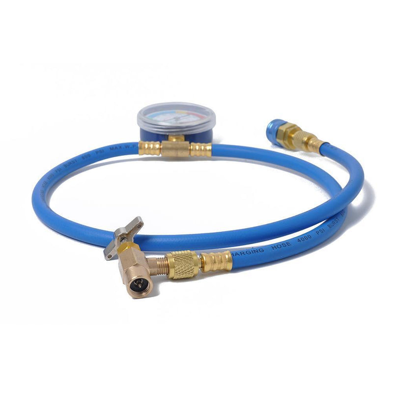 Asipropic Car AC Air Conditioning Coolant R134 A Recharge Hose w/pressure gauge