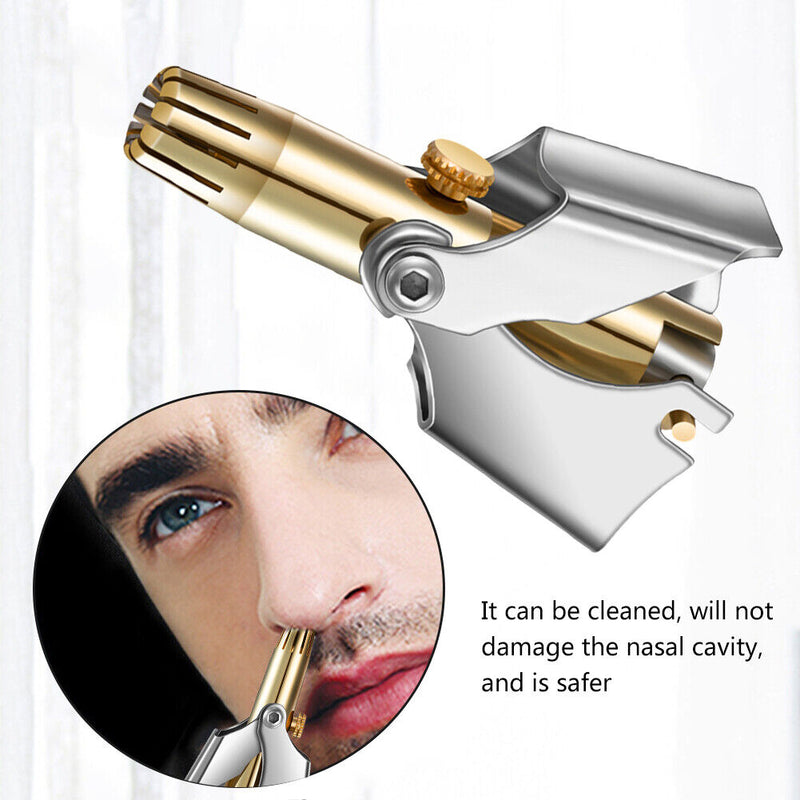 #A Stainless Steel Manual Nose Trimmer for Men Nose Cleaner Razor Shaver Washabl