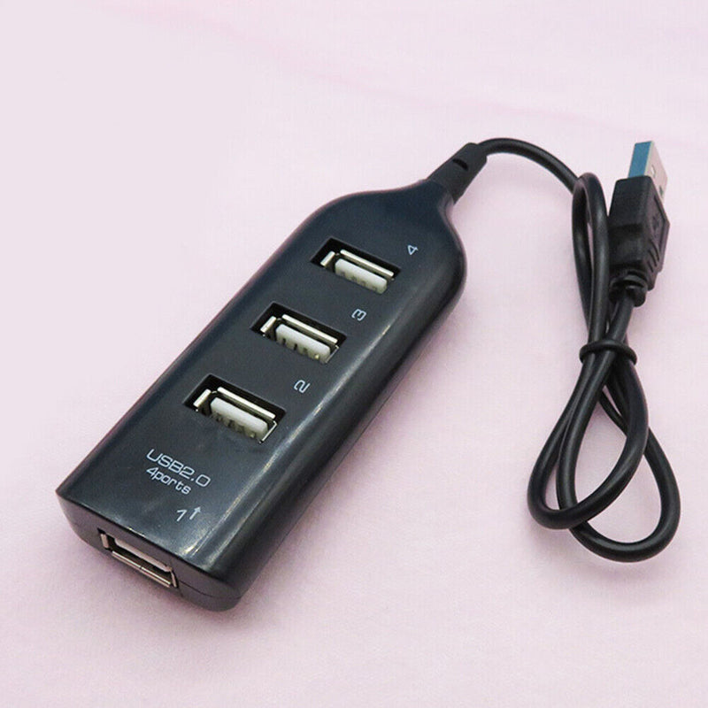 4 Port USB 2.0 Hub w/ 1.6-Foot Cable for PC Flash Drive Mobile HDD (Black)