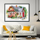 Partial Cross Stitch Art Paint 11CT Stamped Cabin Embroidery Wall Ornament Kit