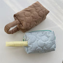 Women Hit Color Cotton Soft Tote Bag Winter Female Luxury Mini Travel Clutch Bag
