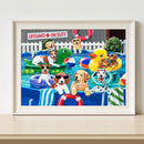 Diamond Painting 5D DIY Pool Dog Full Round Drill Rhinestone Picture Kit