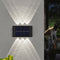 2x Solar Wall Lamp Outdoor Balcony Fence Path Garden Decor (White 6LED) Newly