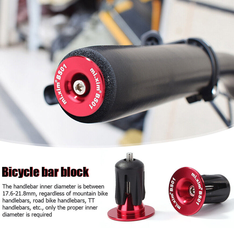 1 Pair Burnt Blue Bike Handle Bar End Caps Aluminum Alloy MTB Road Bike End