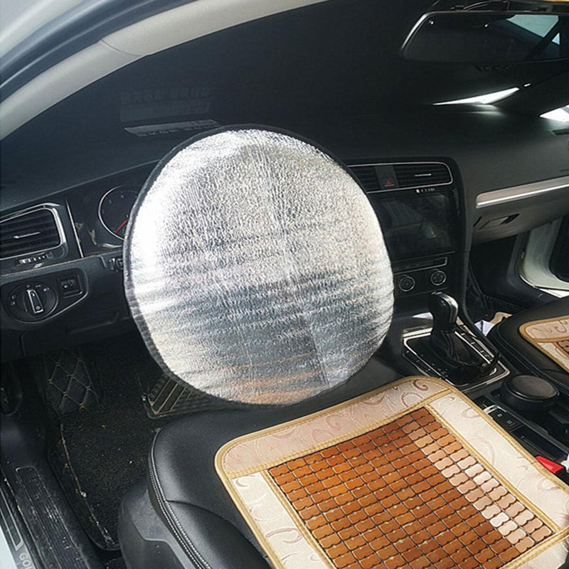 Car Steering Wheel Sunshades Sun Shade Cover Block Heat Sunscreen Insulation`