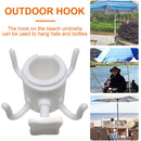 Beach Sunshade Umbrella Hooks Outdoor Travel Four-leg Plastic Hook (White)