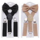 Hair Bow Set Elastic Braces Cow Tie Belts Printed Bow Tie Kids Suspenders