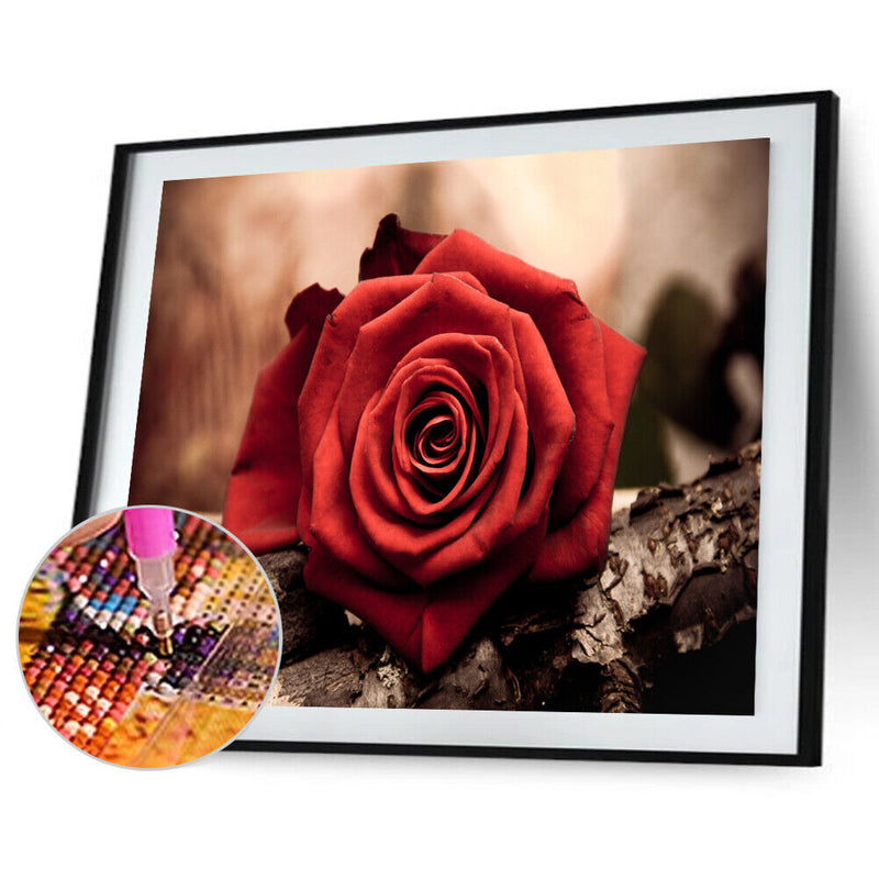 5D DIY Diamond Painting Red Rose Full Round Drill Mosaic Art Picture Rhinestone