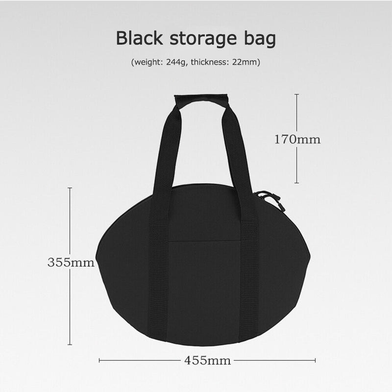 Outdoor Cast Iron Pot Storage Bags Cookware Frying Pan Organizer (Black) Newly