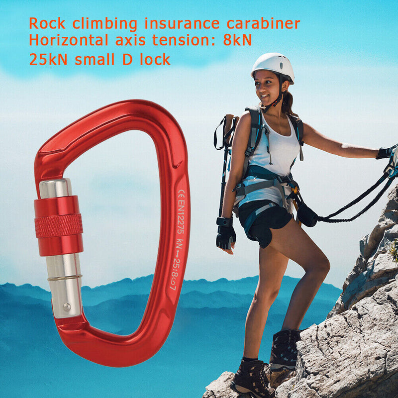 Aluminum Carabiner Outdoor Camping Climbing Hammock Lock Buckle (Red) Newly