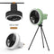 Multifunctional Mini Fan with LED Light Desktop Ceiling Fan (Green Tripod)