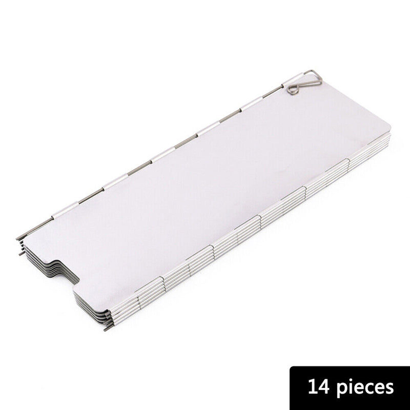 Camping Aluminium Alloy Foldable Stove Windshield with Pin (14pcs Plates) Newly