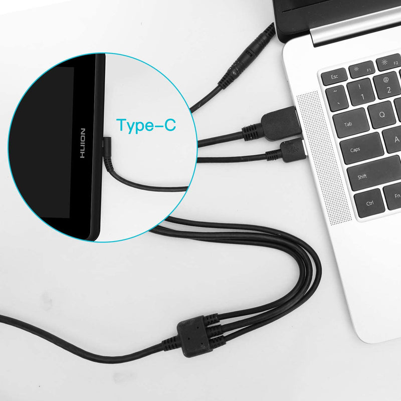 3 IN 1 Cable CB01 for Kamvas Pro 12 Kamvas Pro 13 Kamvas Pro 16 Tablet Monitor