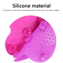Silicone Makeup Brush Pen Cleaning Pad Suction Cup Scrubber Board (Rose) Newly