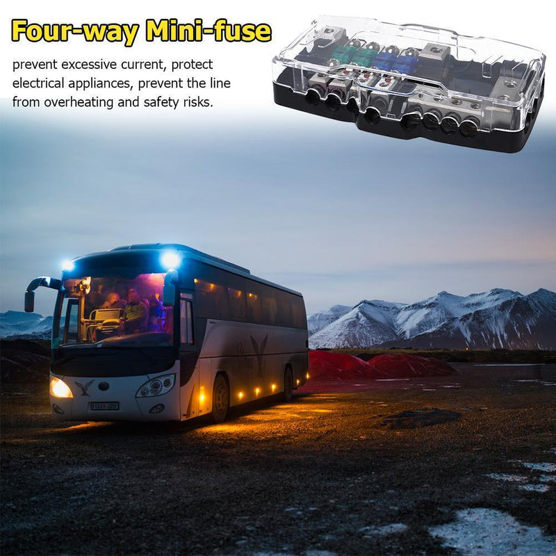 4 Way Car Mini ANL Fuse Holder Box 0/4GA IN 4/8GA OUT Power Distribution Block