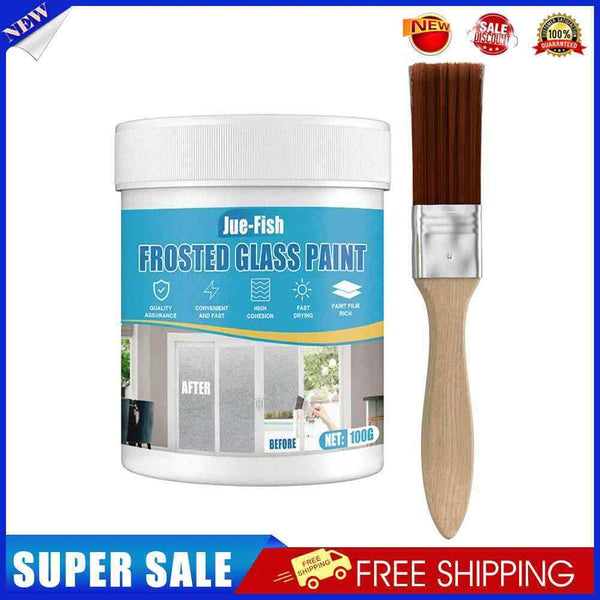100g Frosted Glass Glue Paint with Brush Window Privacy for Office Bathroom