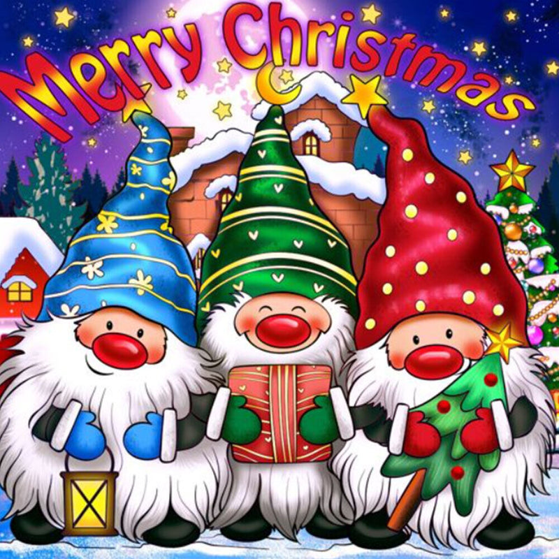 Christmas Cute Goblins Diamond Painting Kits Full Round Drill 30x30cm (L326