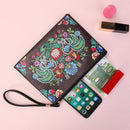 DIY Rooster Special Shaped Diamond Painting Women Wristlet Wallet Zipper Clutch