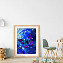 Blue Purple Butterfly Full Round Diamond Painting Decorative Rhinestone Picture