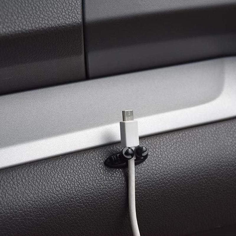 8pcs Adhesive Car Wire Clips Cord Earphone USB Cable Clamp Holder Organizer
