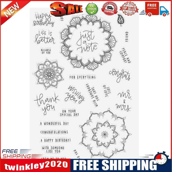 DIY Flower Pattern Transparent Silicone Stamp Album Photo Cards Decor Gifts
