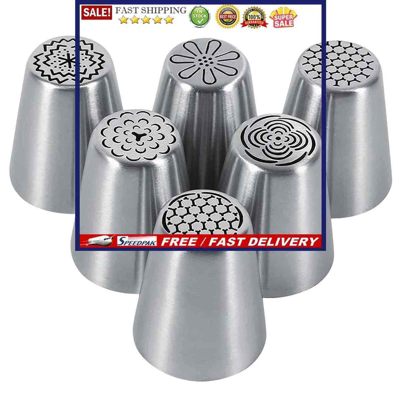 Piping Tips Set - 6PCS Icing Piping Tip Nozzles for Cake Sugarcraft Decorating