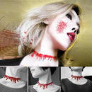 Gothic Party Dress Red Blood Drip Necklace Deathrock Punk Choker Halloween