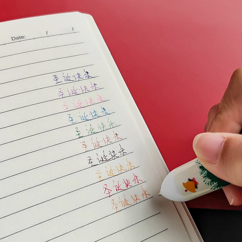 Elementary School Ten Color Pen Christmas Ballpoint Pen Stationery Santa Claus