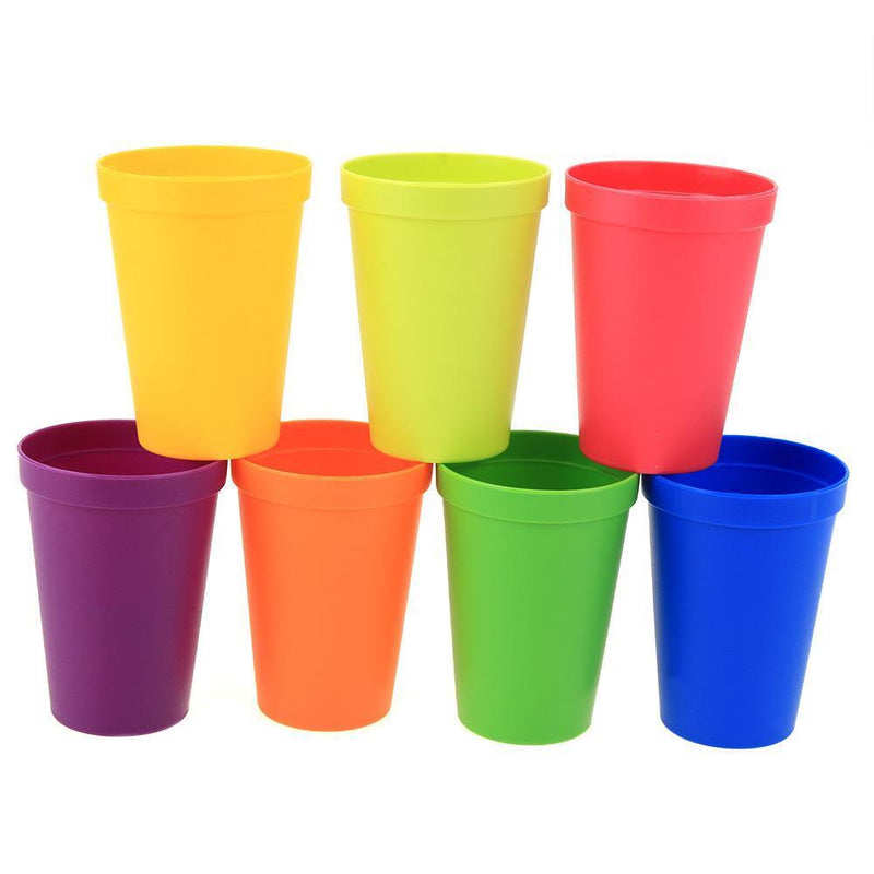 7pcs/set 7 Color Portable Rainbow Suit Cup Picnic Tourism Plastic Cups