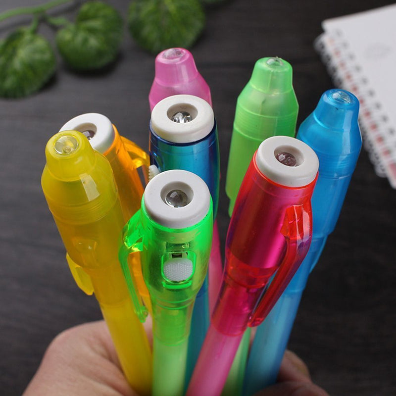 Drawing Waterproof Purple Invisible Ink Pen 2 In 1 UV Light Painting Marker