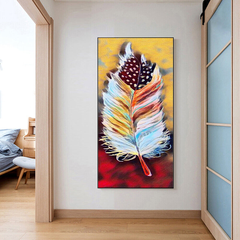 Abstract Feather Oil Paint By Numbers DIY Handpainted on Canvas Wall Art Pict
